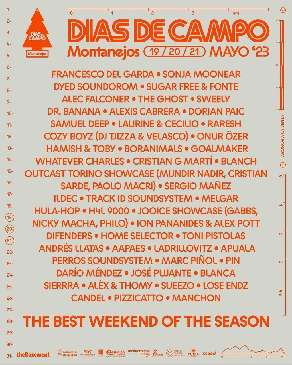 Lineup Poster Festival Días de Campo 2023