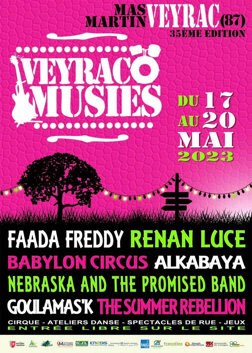 Lineup Poster Festival Veyracomusies 2023