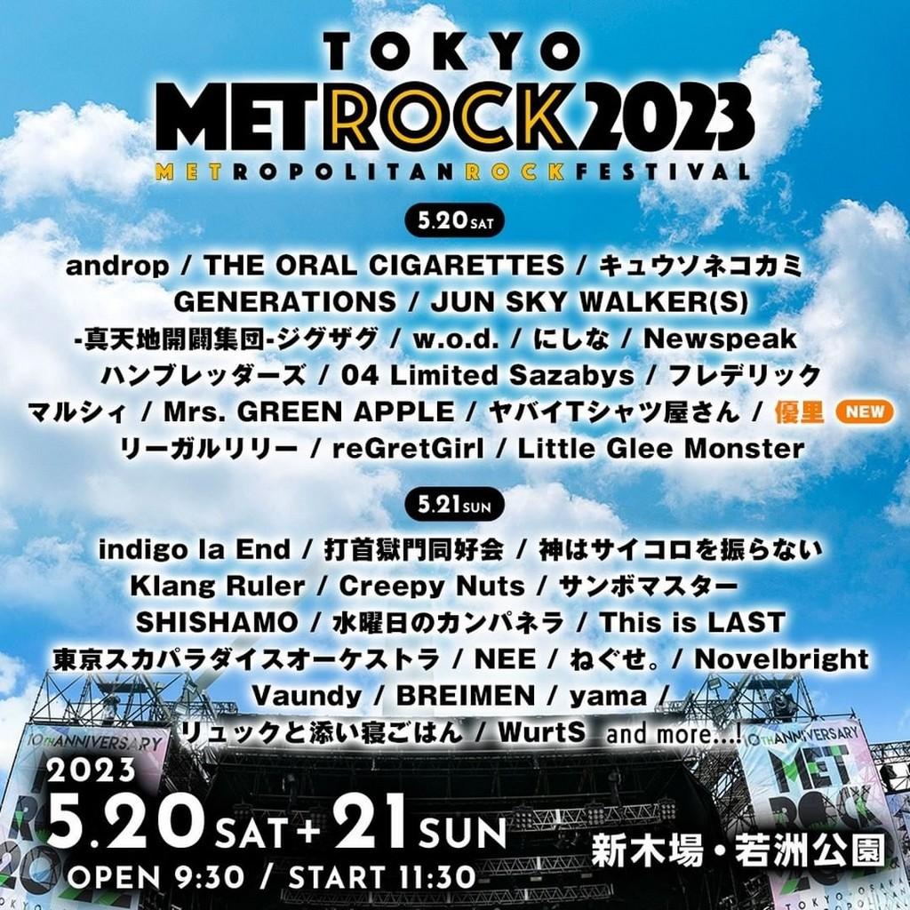 Lineup Poster Metrock Tokyo 2023