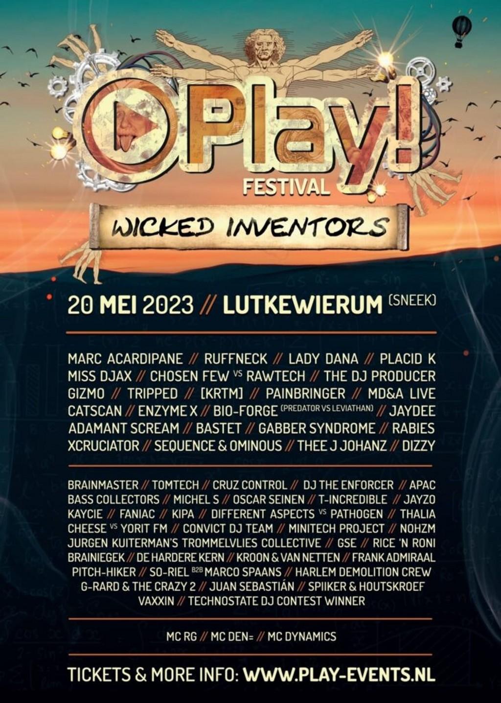 Lineup Poster Play! Festival, Wicked Inventors! 2023