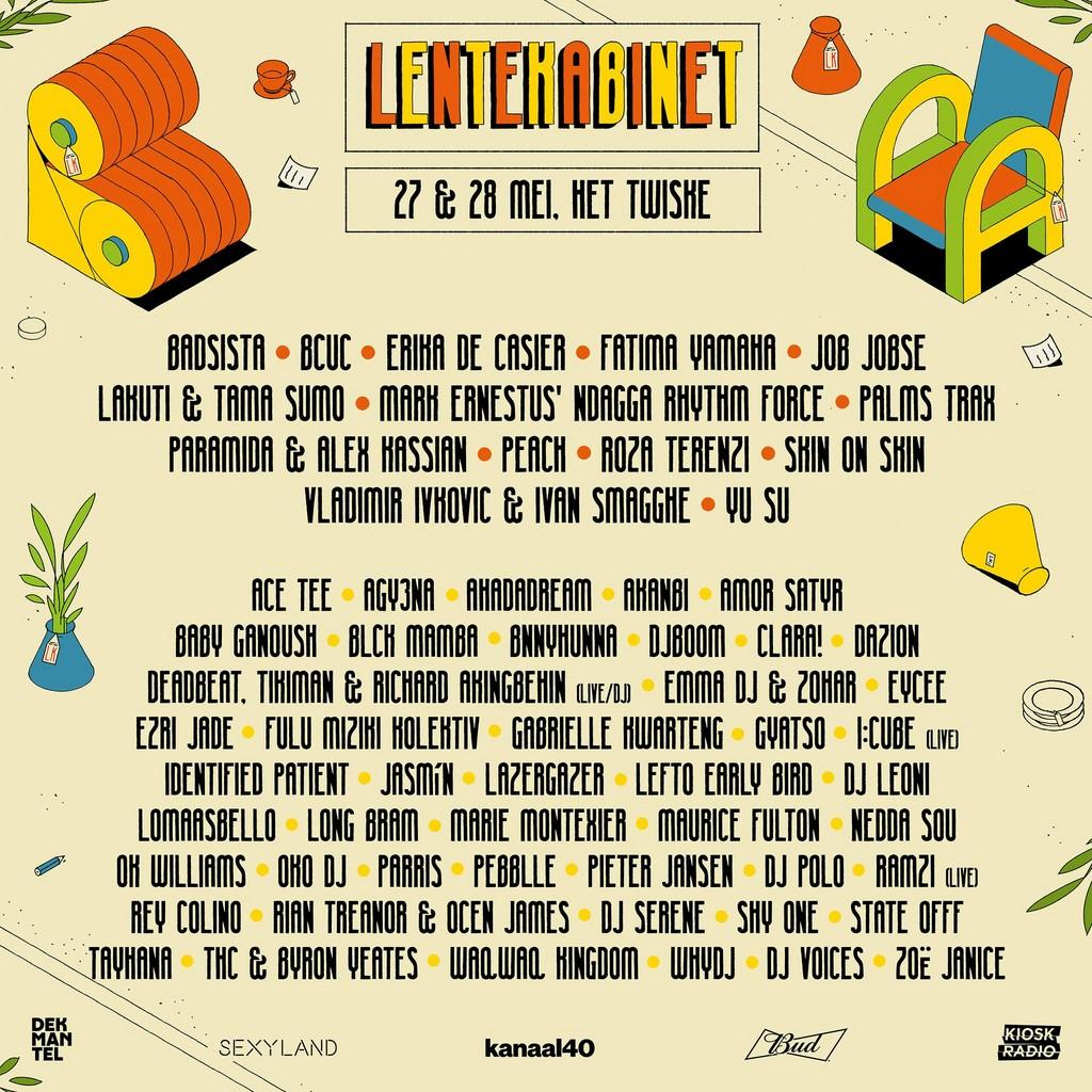 Lineup Poster Lente Kabinet Festival 2023