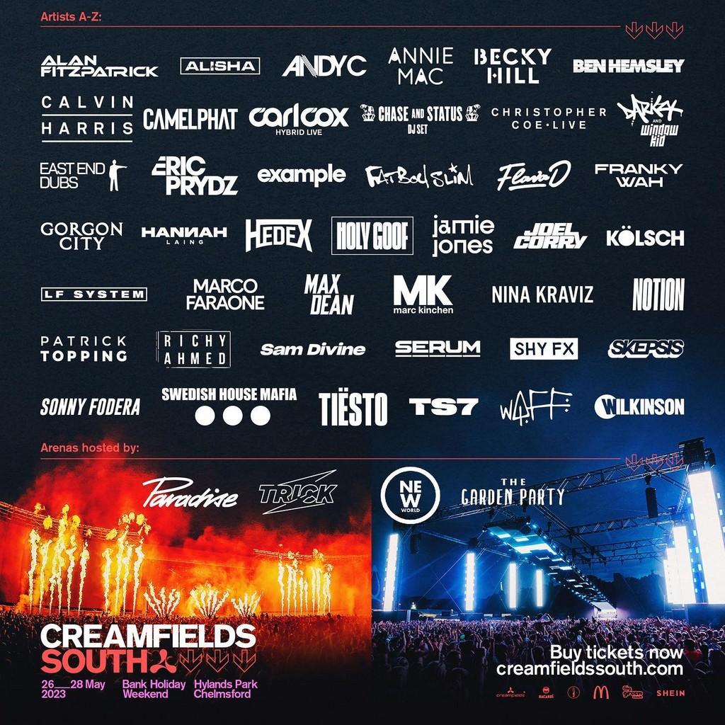 Lineup Poster Creamfields South 2023