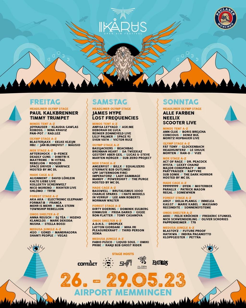 Lineup Poster Ikarus Festival 2023