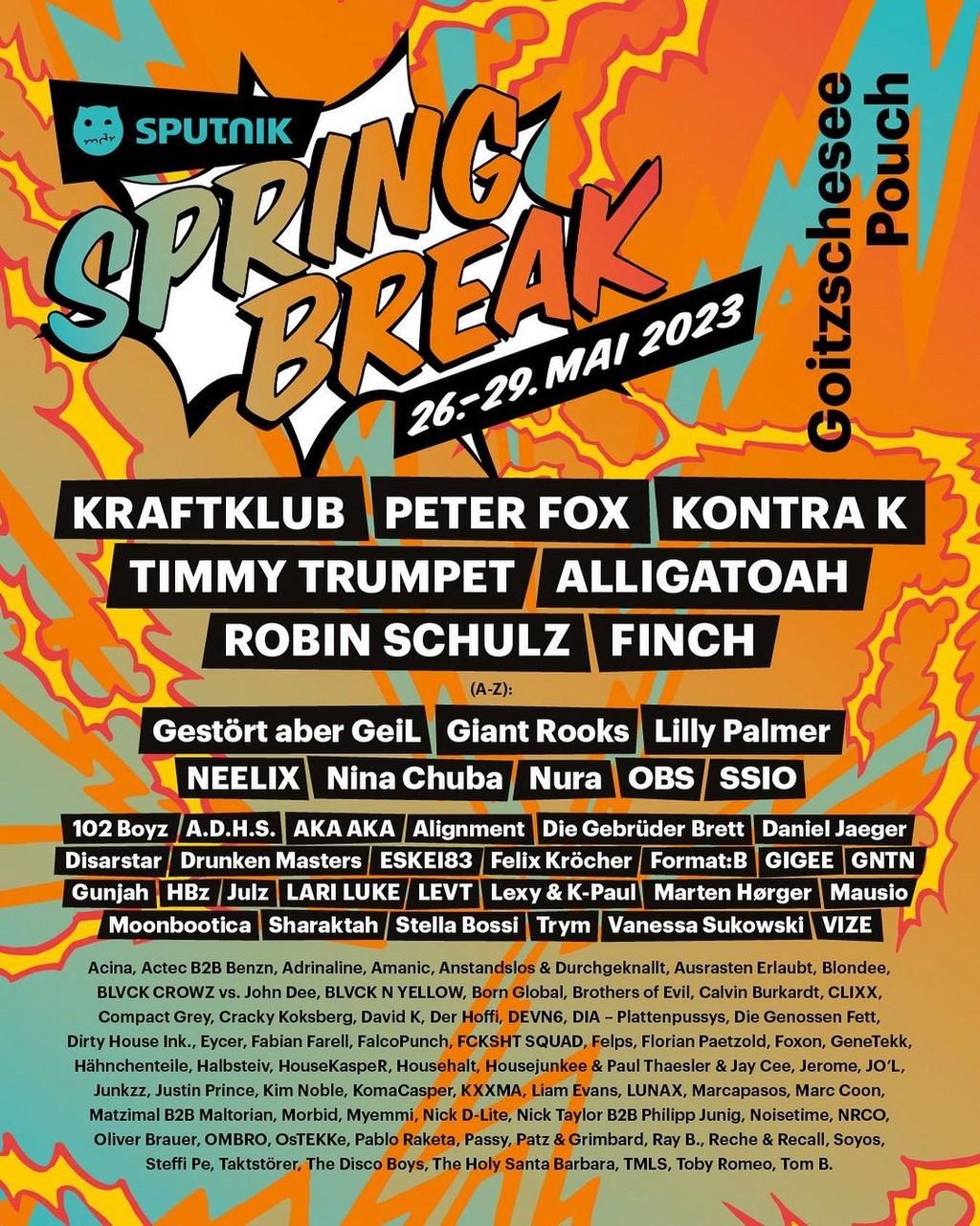 Lineup Poster Sputnik Spring Break 2023