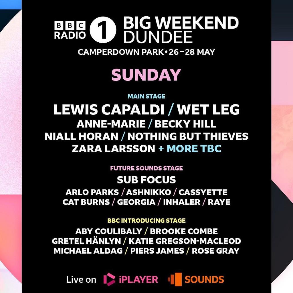 Lineup Poster Radio 1's Big Weekend 2023