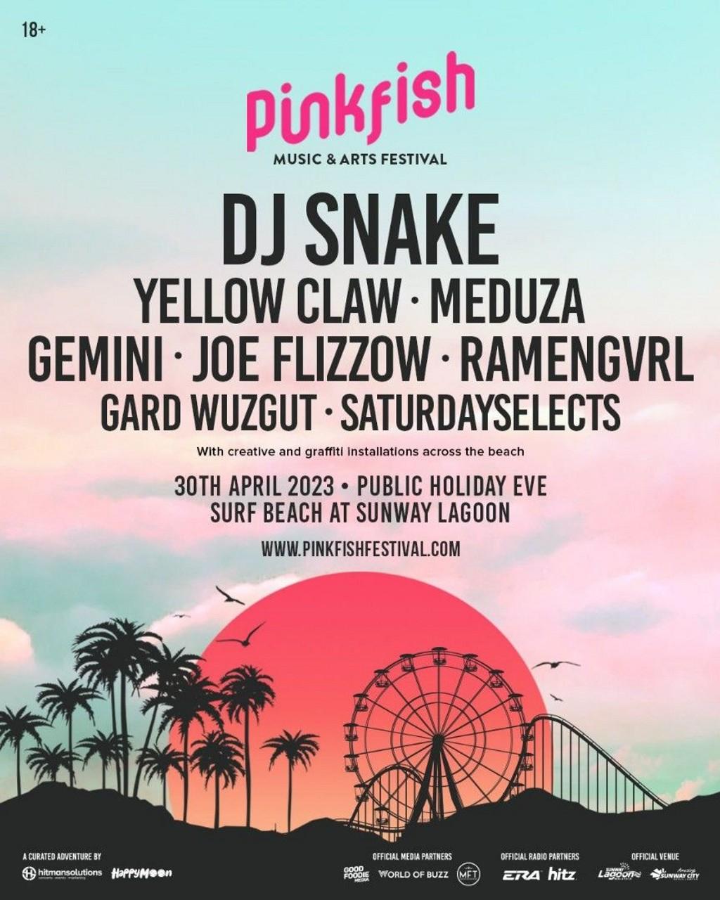 Lineup Poster Pinkfish Music & Arts Festival 2023