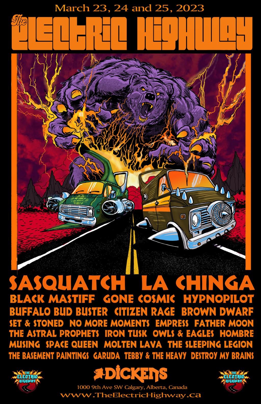 Lineup Poster The Electric Highway Festival 2023