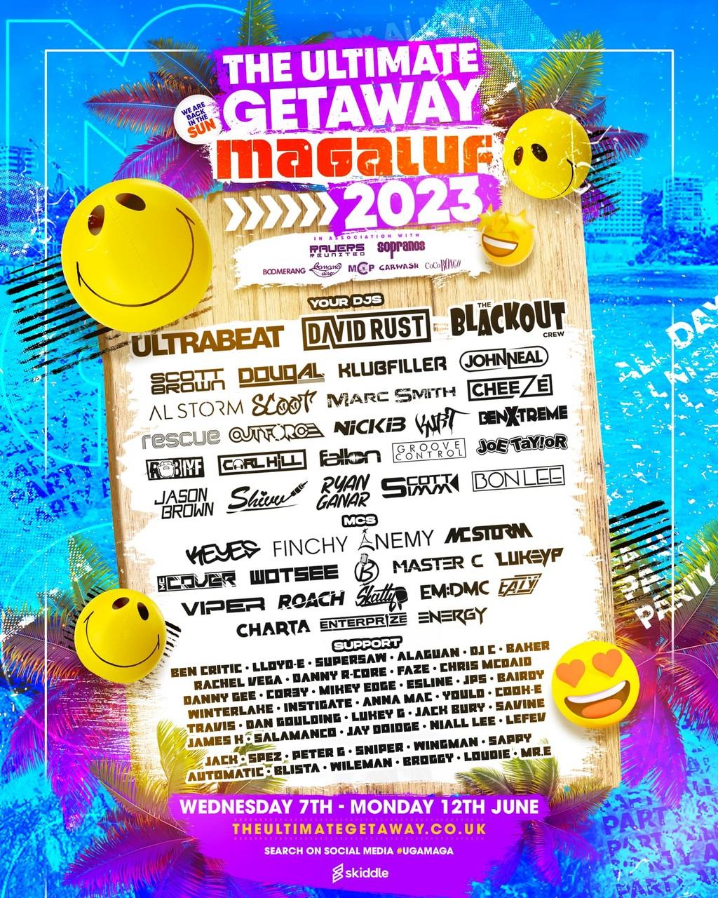 Lineup Poster The Ultimate Getaway Magaluf 2023