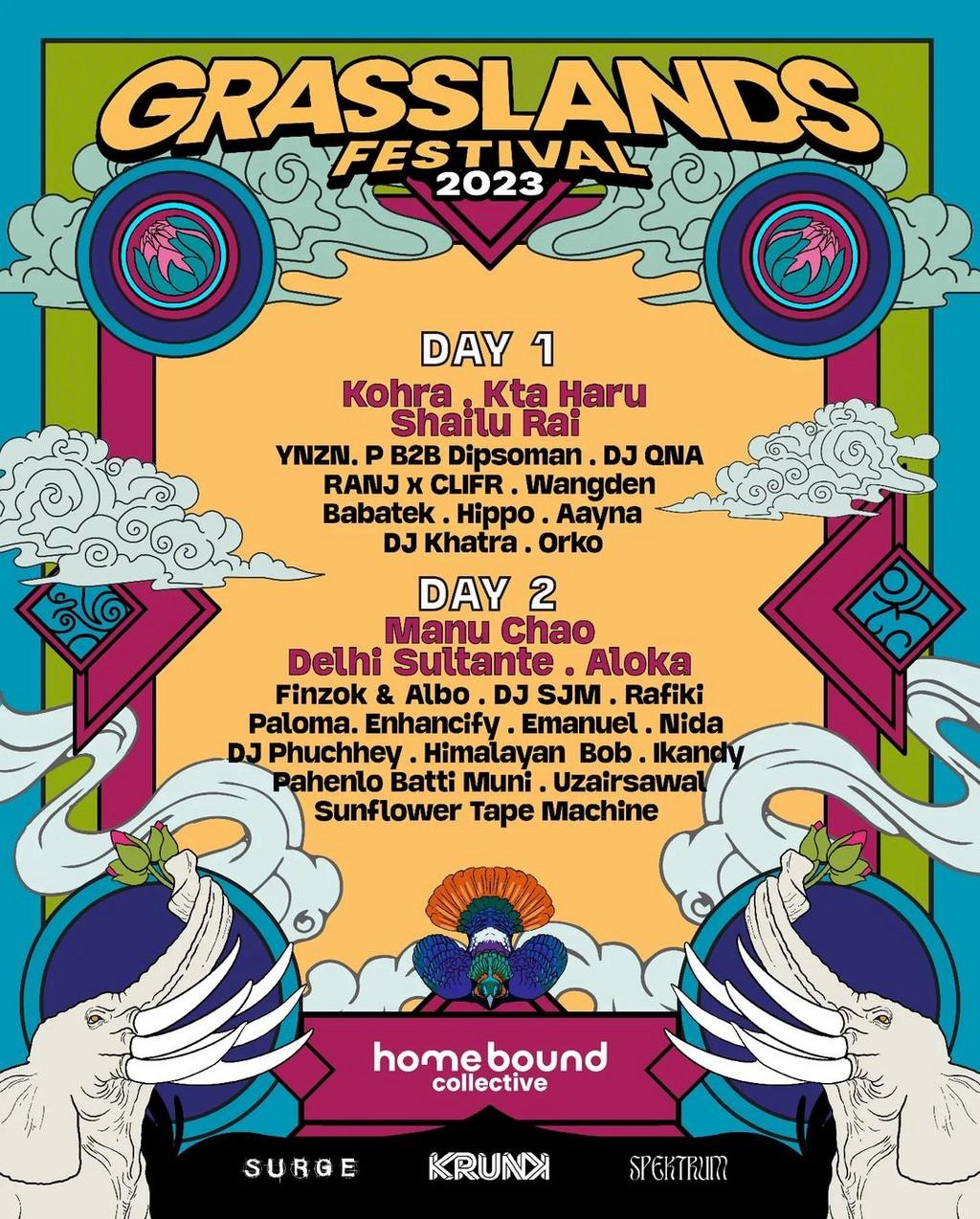 Lineup Poster Grasslands Festival 2023