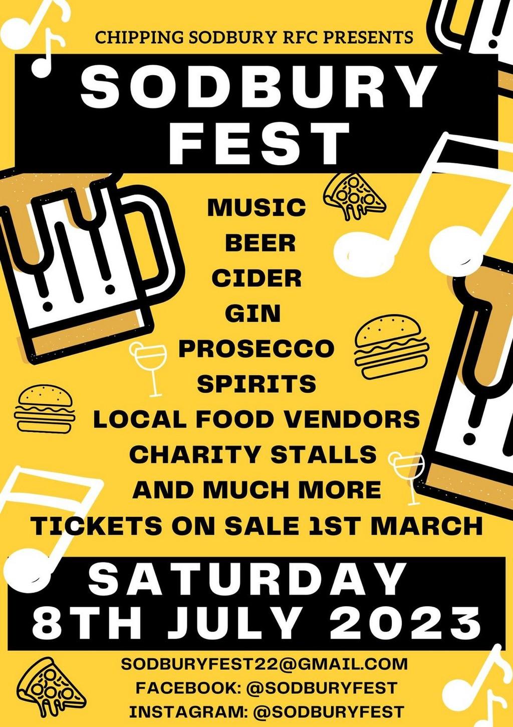 Lineup Poster Sodbury Fest 2023