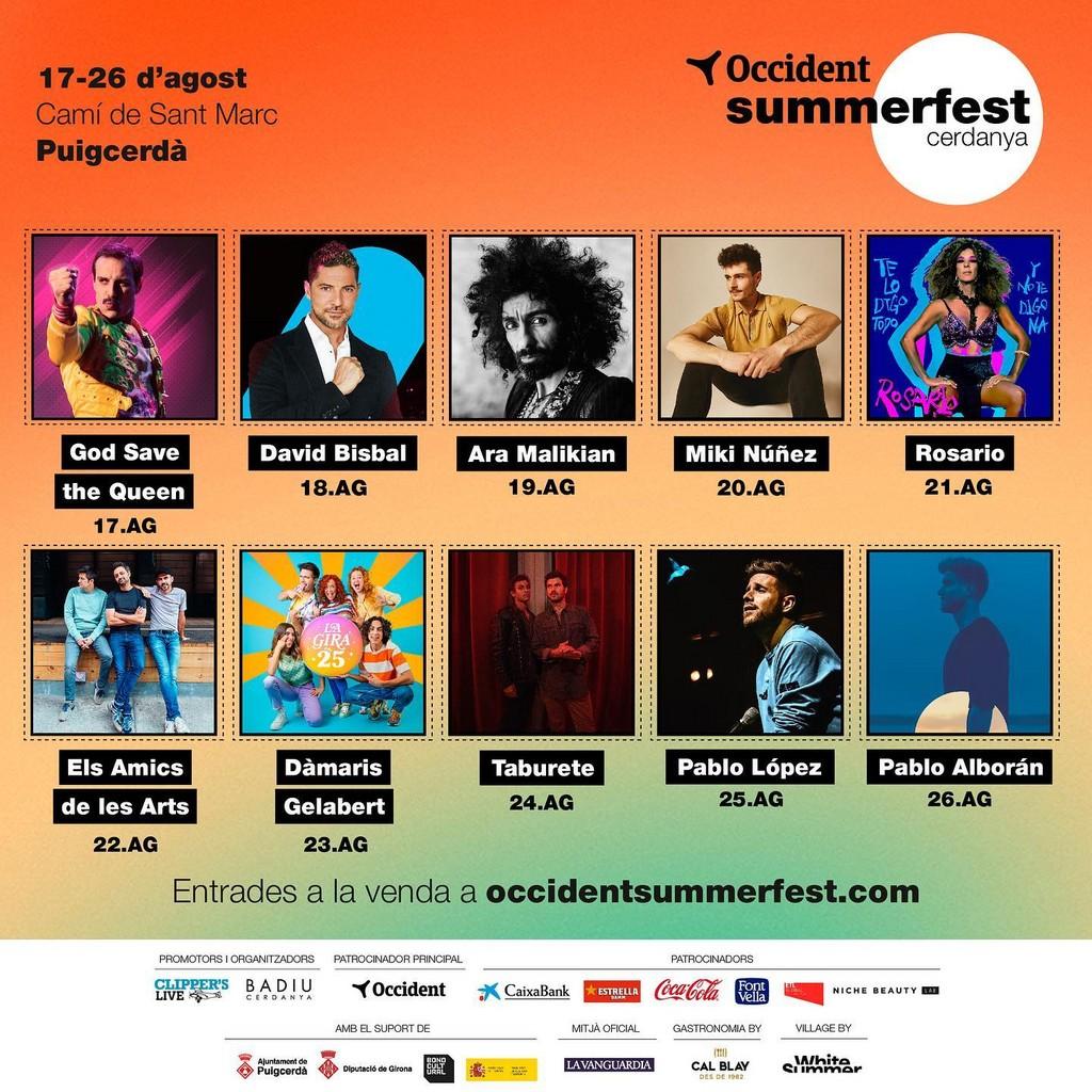 Lineup Poster Summerfest Cerdanya 2023