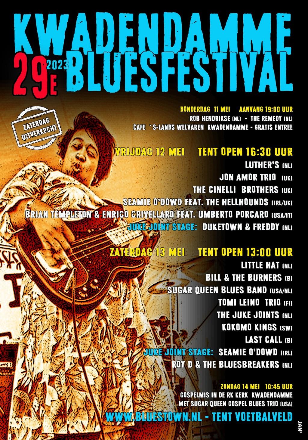 Lineup Poster Kwadendamme Bluesfestival 2023