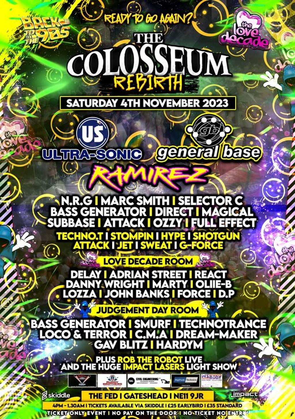 Lineup Poster The Colosseum Rebirth 2023