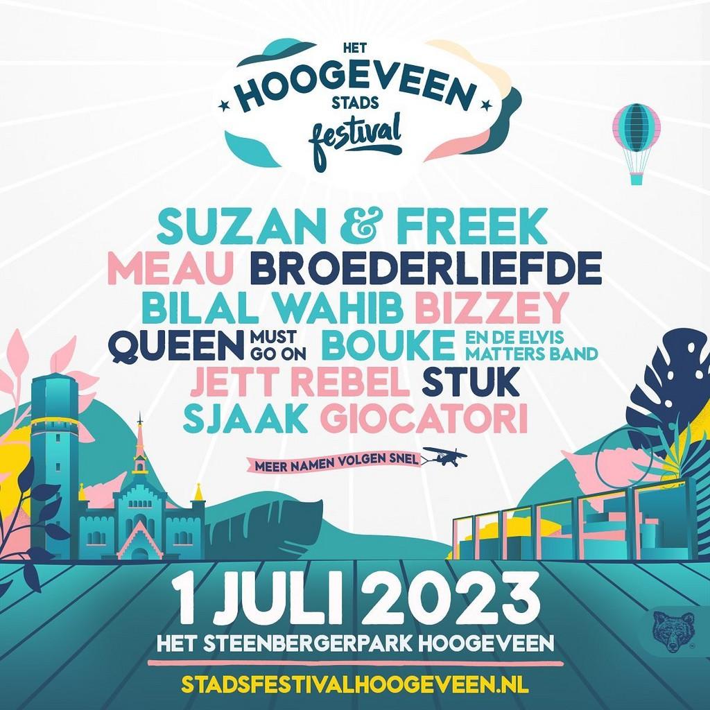 Lineup Poster Stadsfestival Hoogeveen 2023