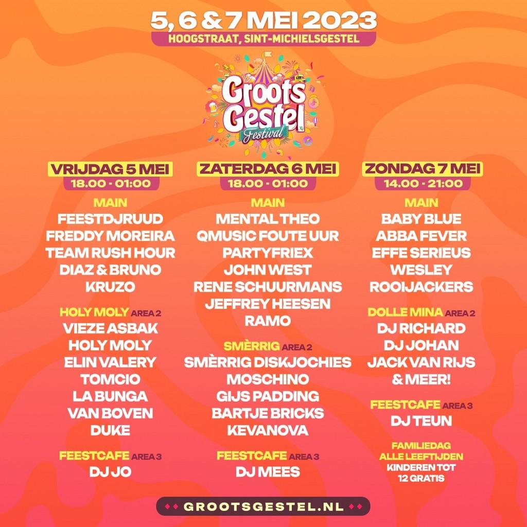 Lineup Poster Groots Gestel 2023