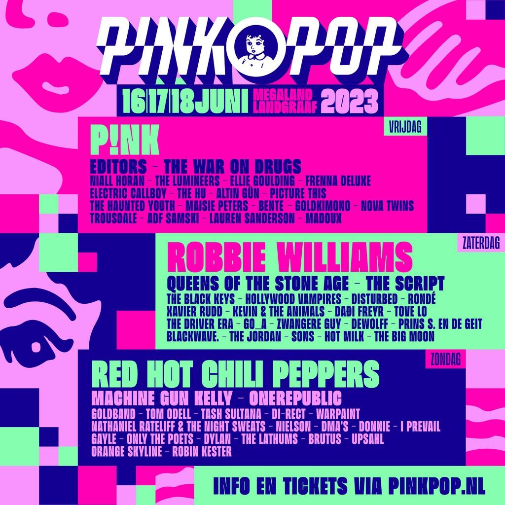 Lineup Poster Pinkpop 2023