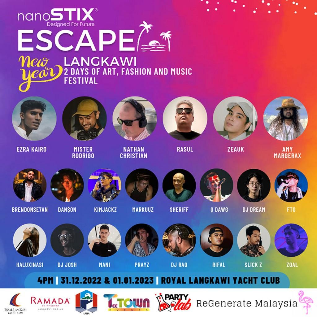 Lineup Poster ESCAPE Langkawi New Year 2022