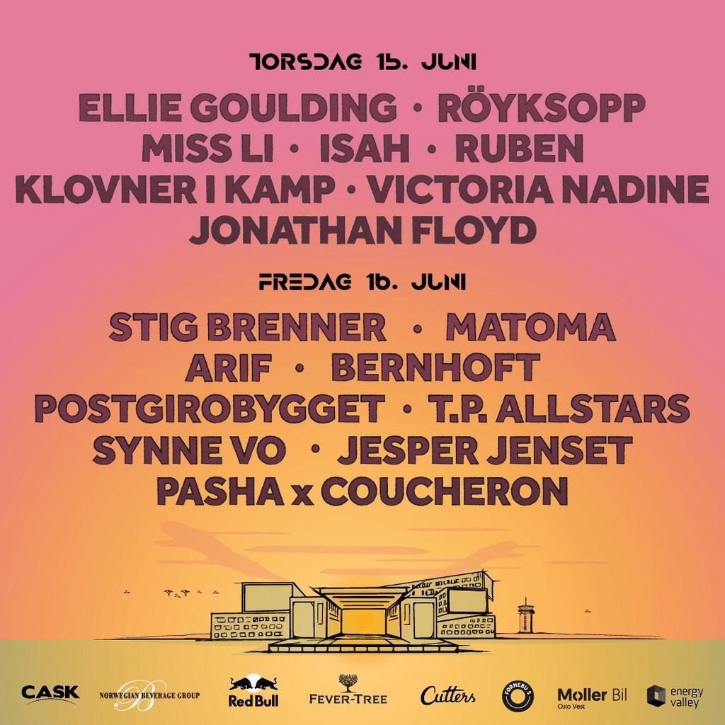 Lineup Poster Fornebu Music and Arts Festival 2023