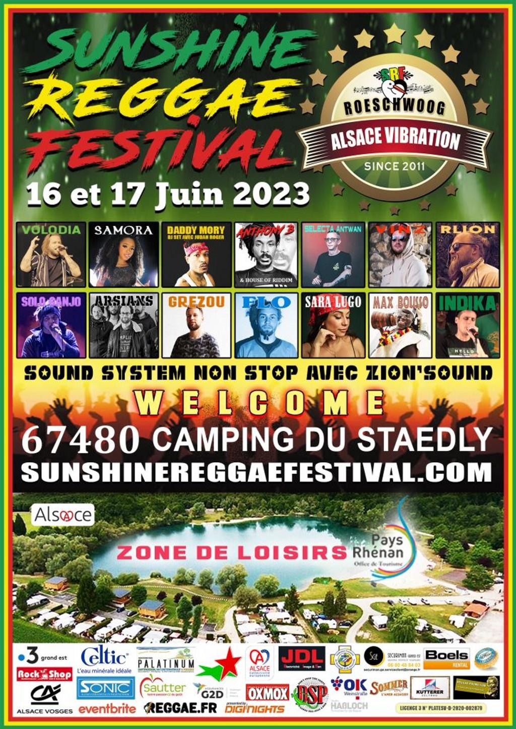 Lineup Poster Sunshine Reggae 2023