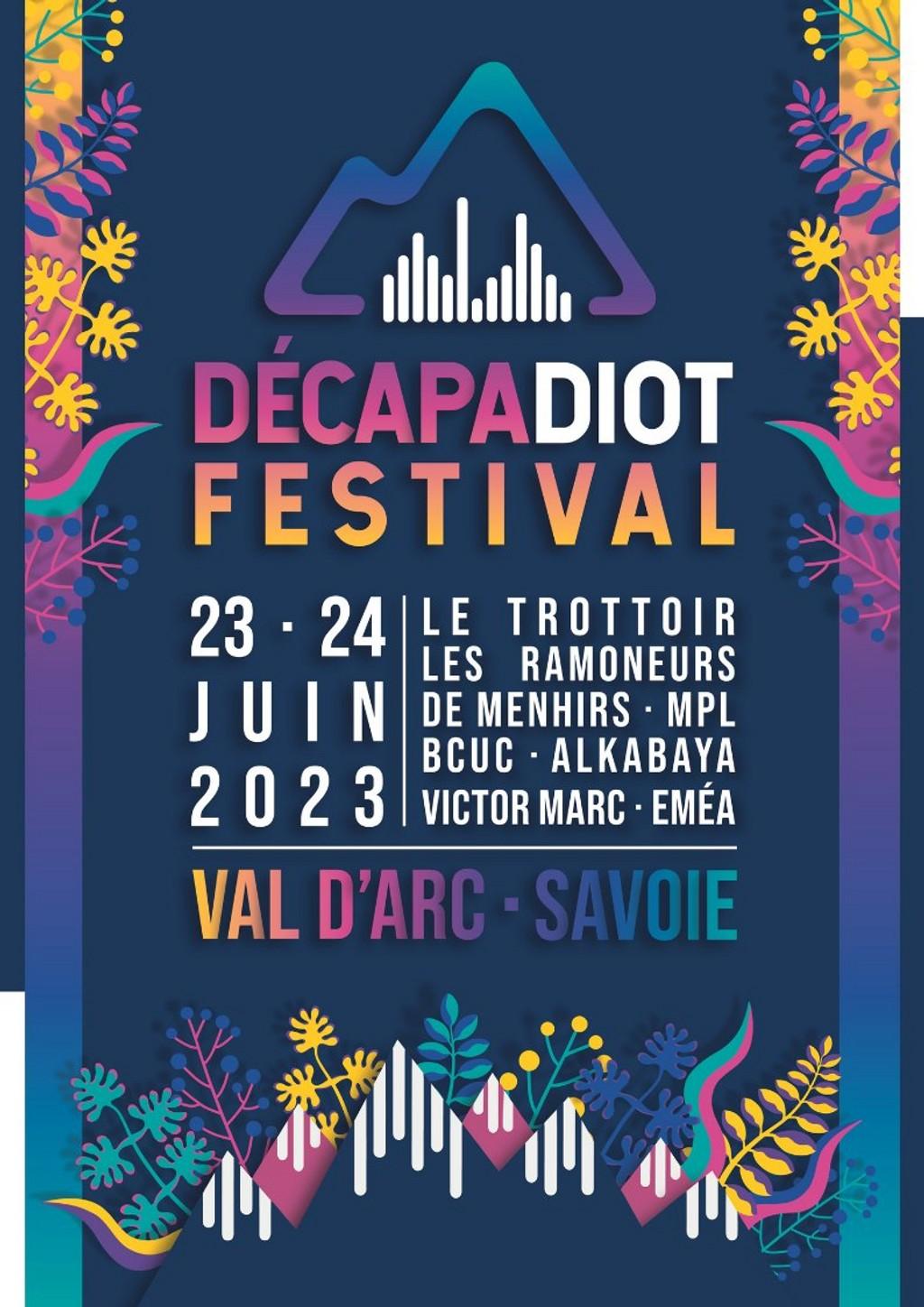 Lineup Poster Festival Décapadiot 2023