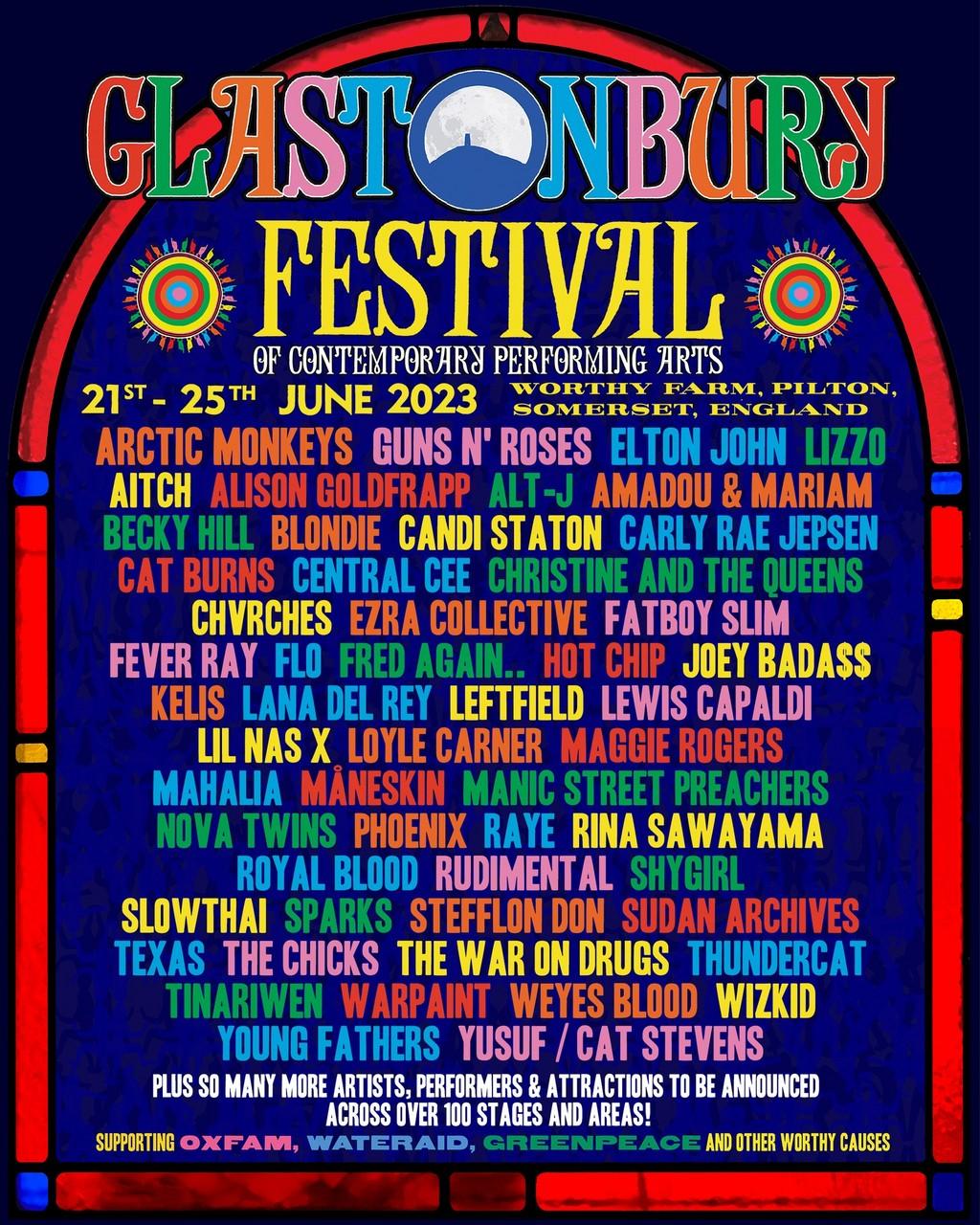 Lineup Poster Glastonbury Festival 2023