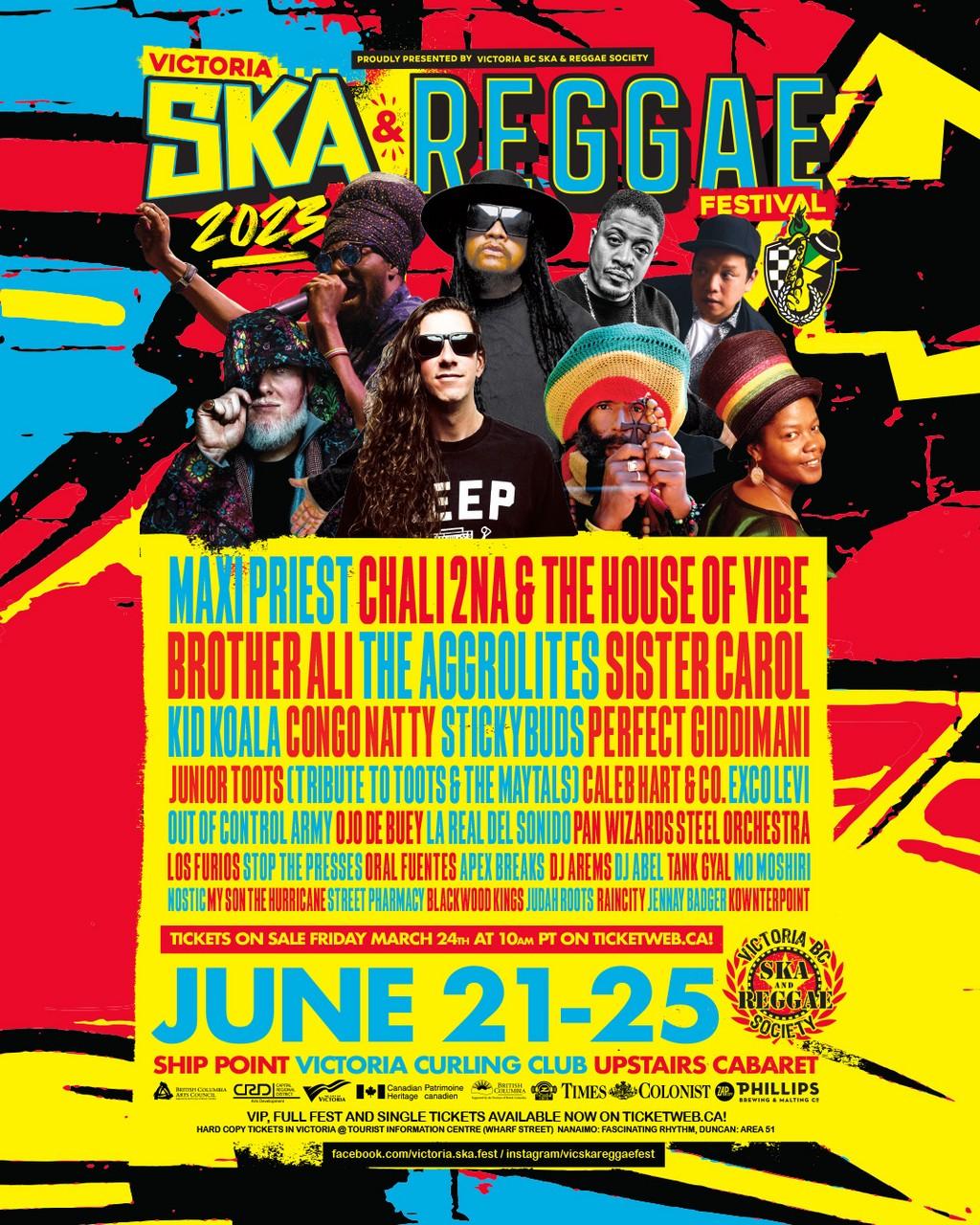 Lineup Poster Victoria Ska and Reggae Festival 2023