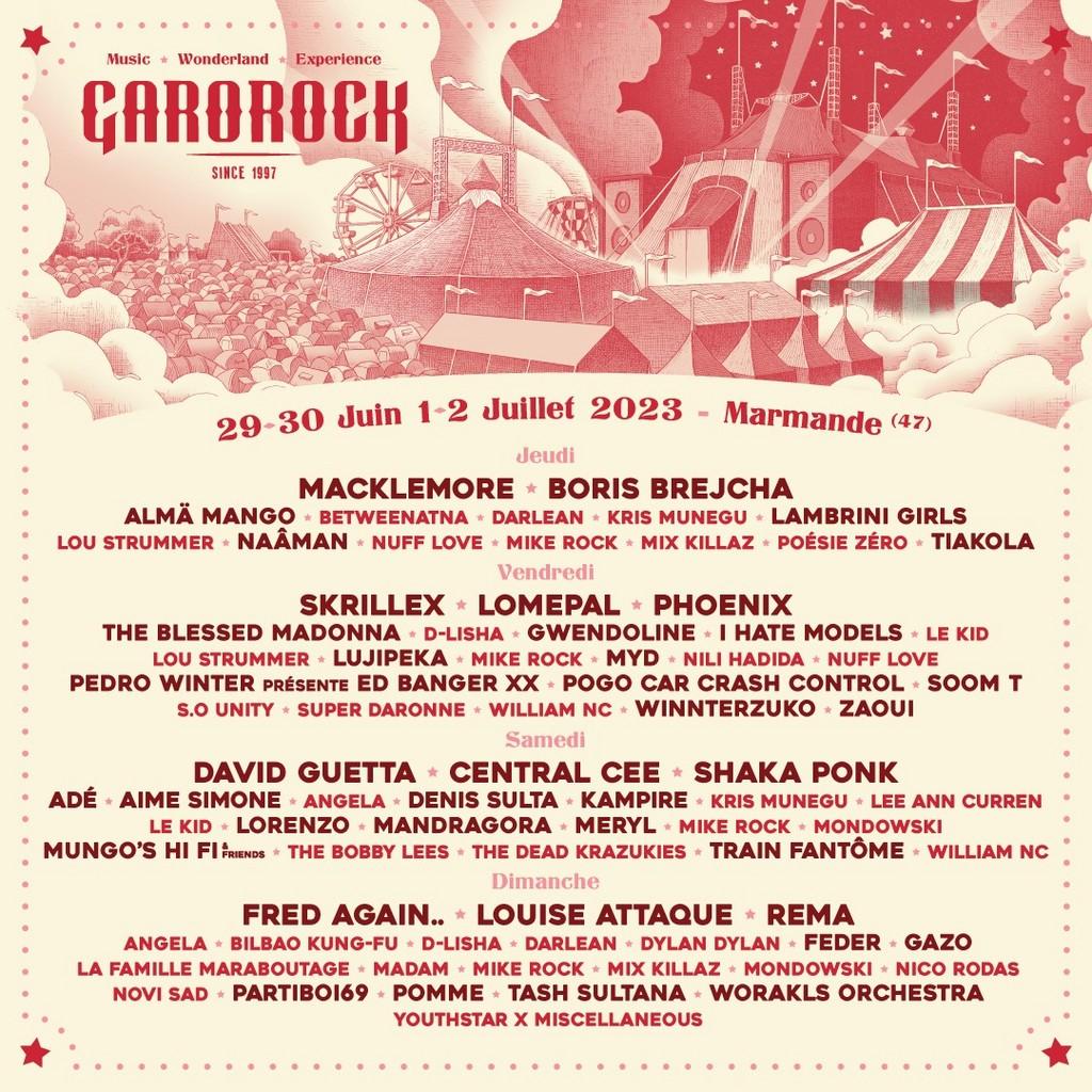 Lineup Poster Garorock 2023