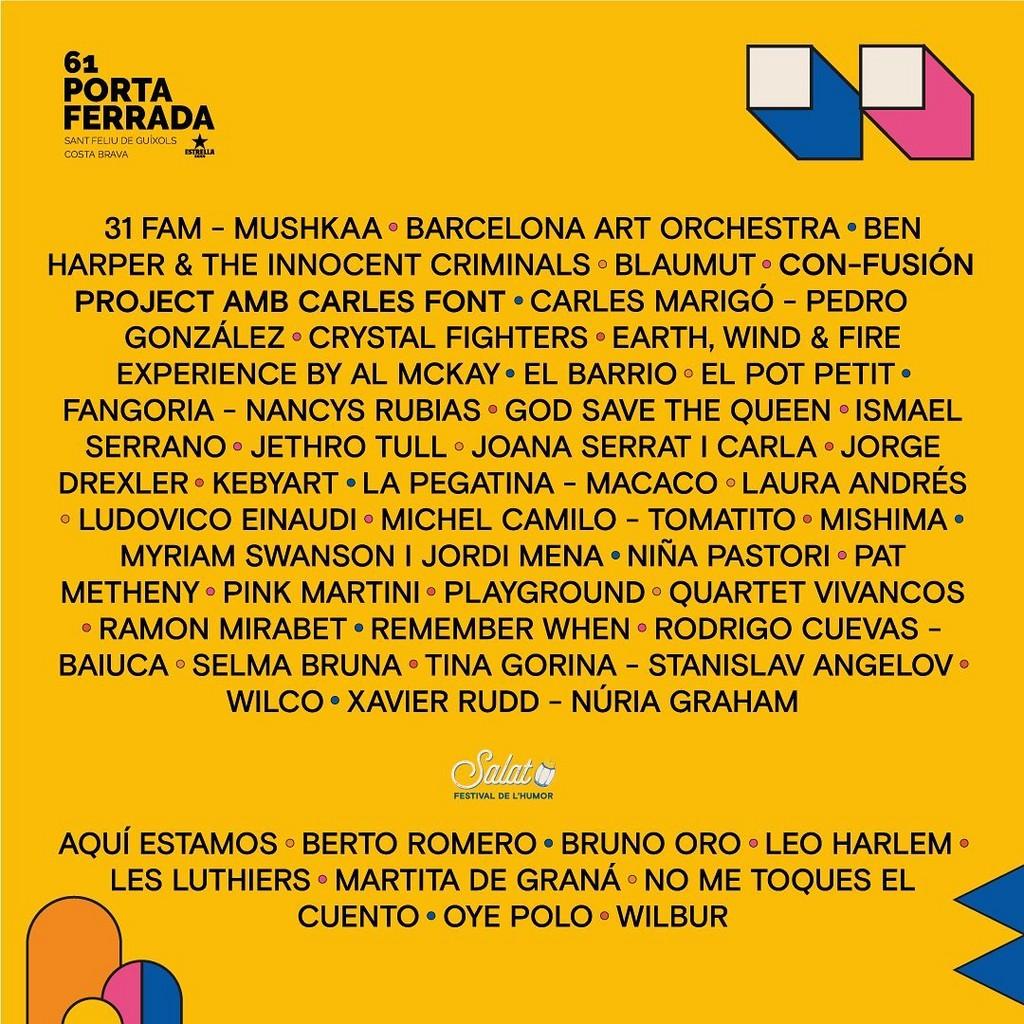 Lineup Poster Festival de la Porta Ferrada 2023