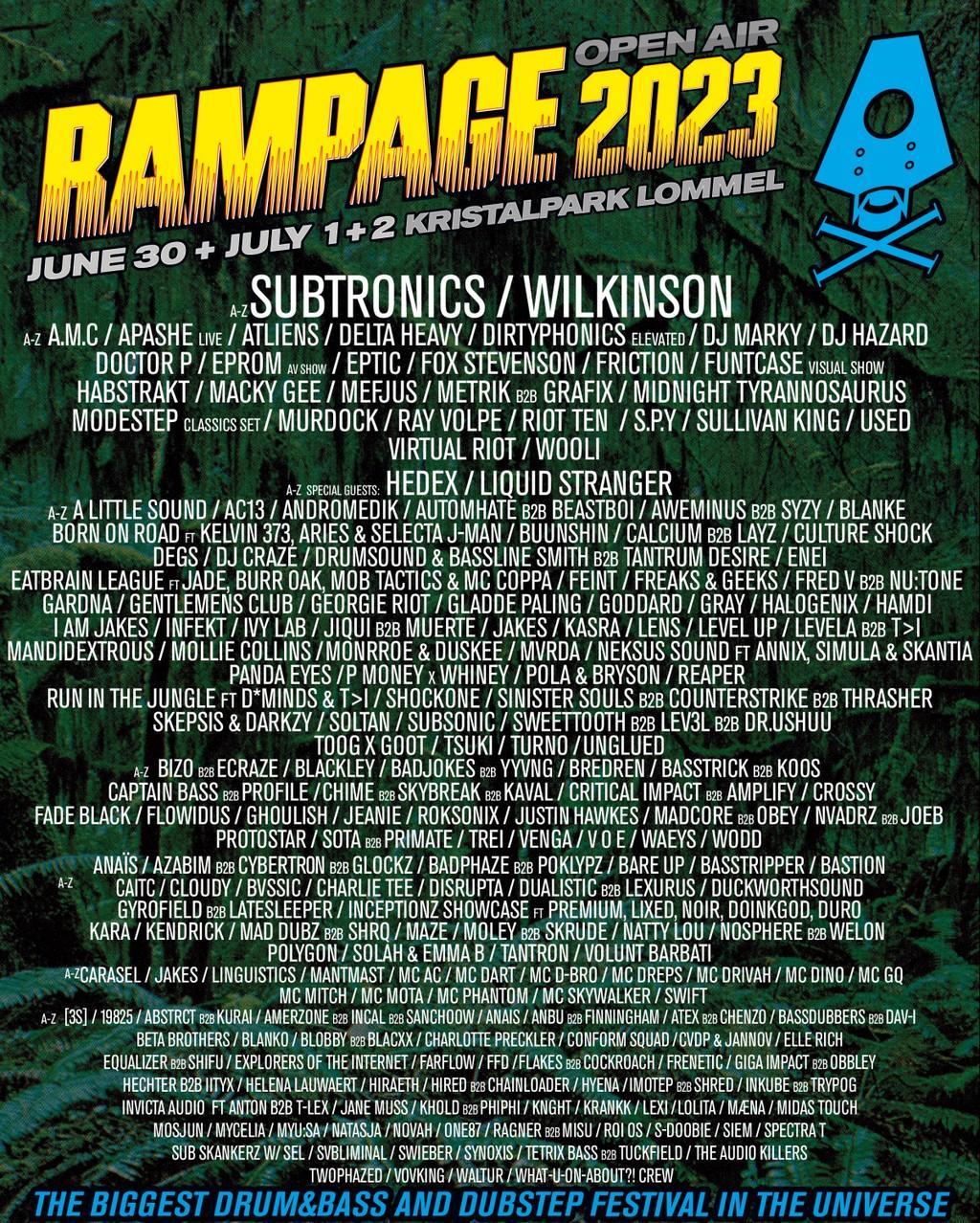 Lineup Poster Rampage Open Air 2023