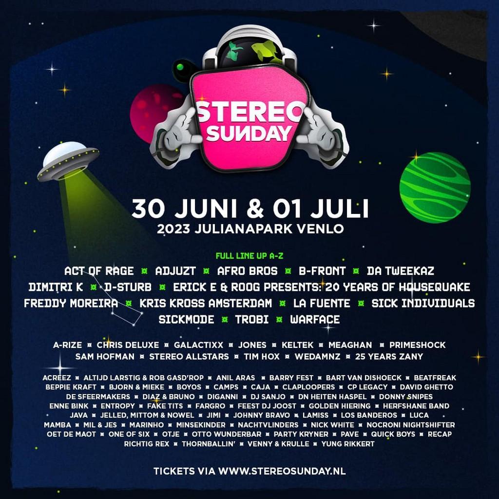 Lineup Poster Stereo Sunday 2023