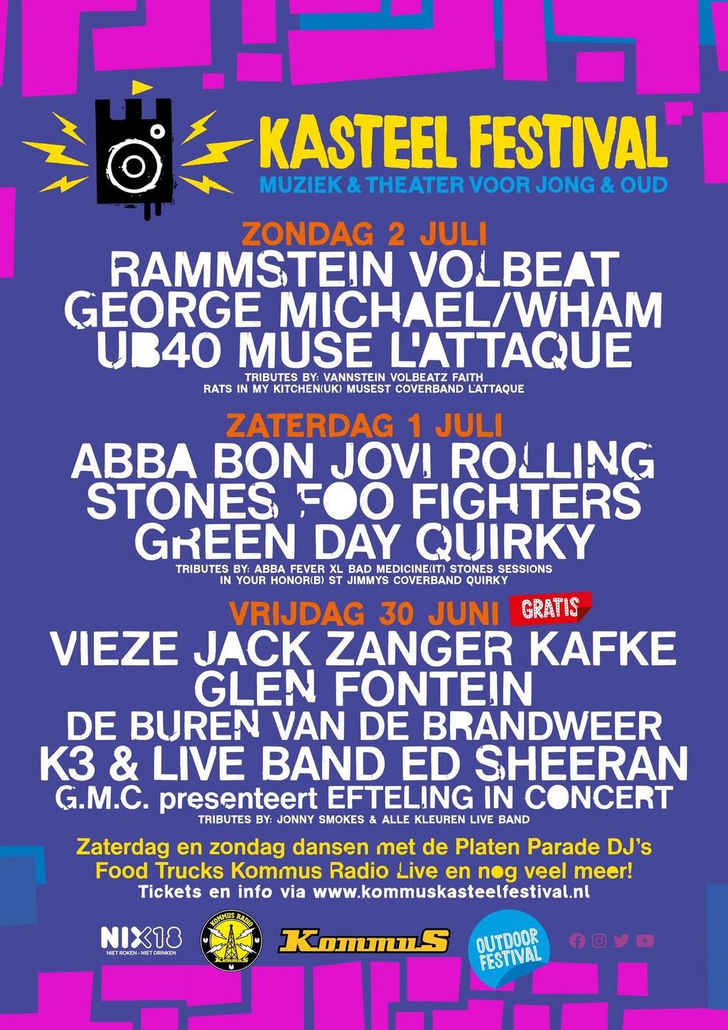 Lineup Poster Kasteel Festival 2023