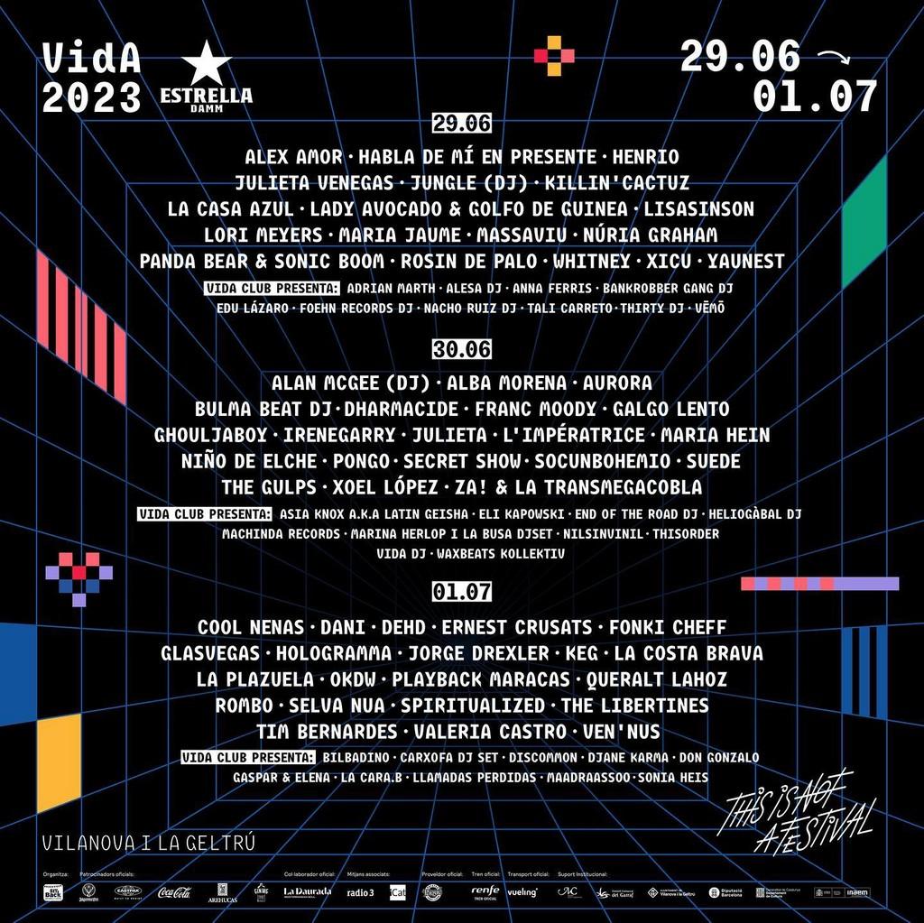 Lineup Poster Vida Festival 2023