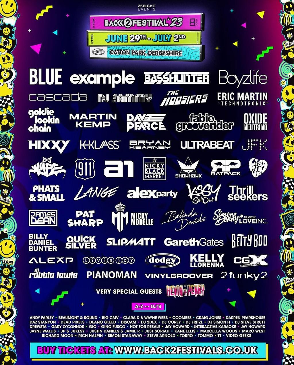 Lineup Poster Back 2 Festivals 2023