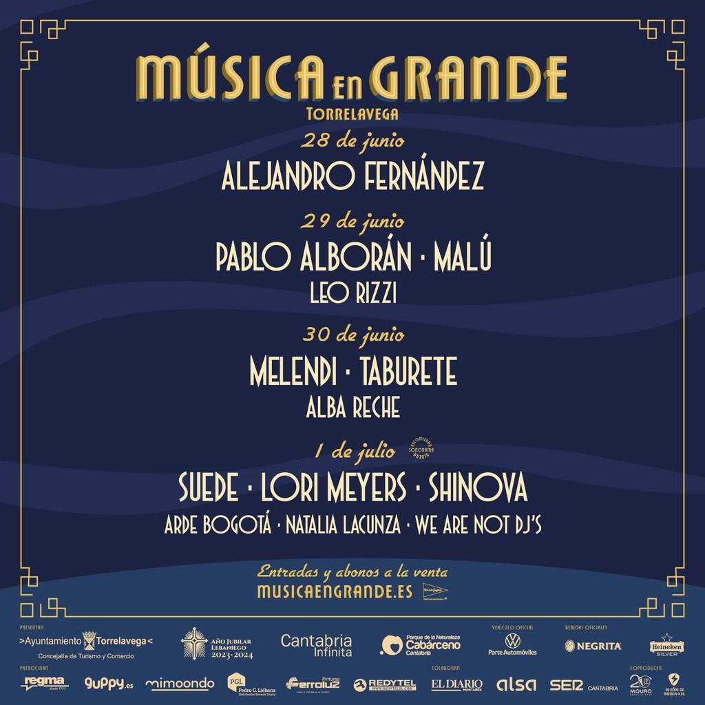 Lineup Poster Música en Grande 2023