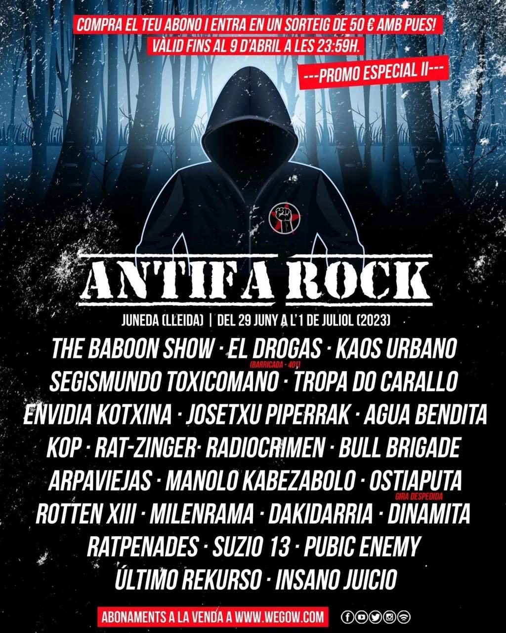 Lineup Poster Antifa Rock Juneda 2023