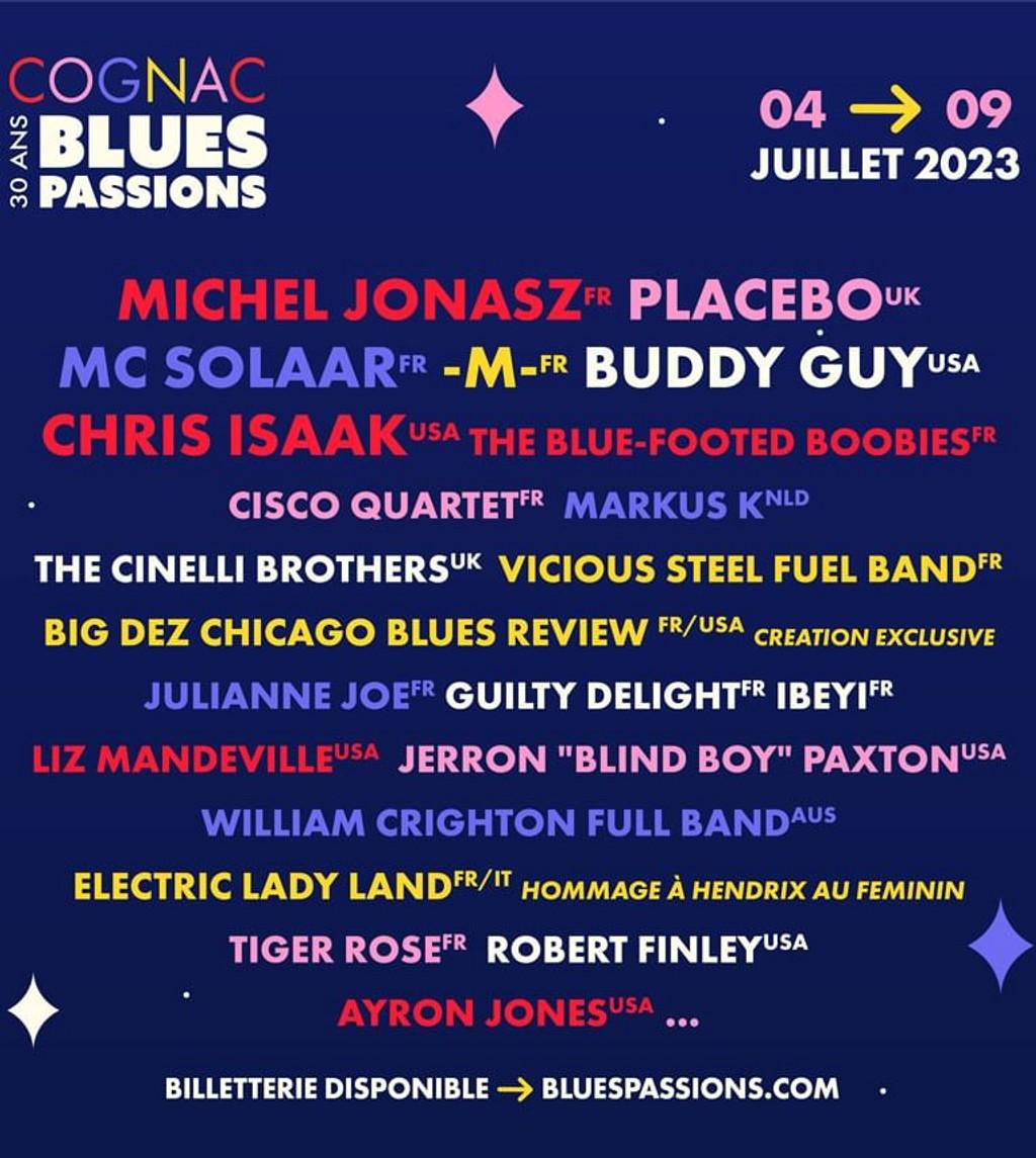 Lineup Poster Cognac Blues Passions 2023