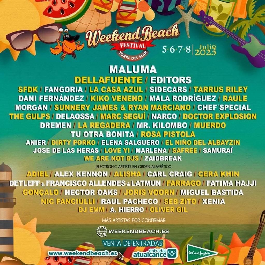 Lineup Poster Weekend Beach Festival 2023