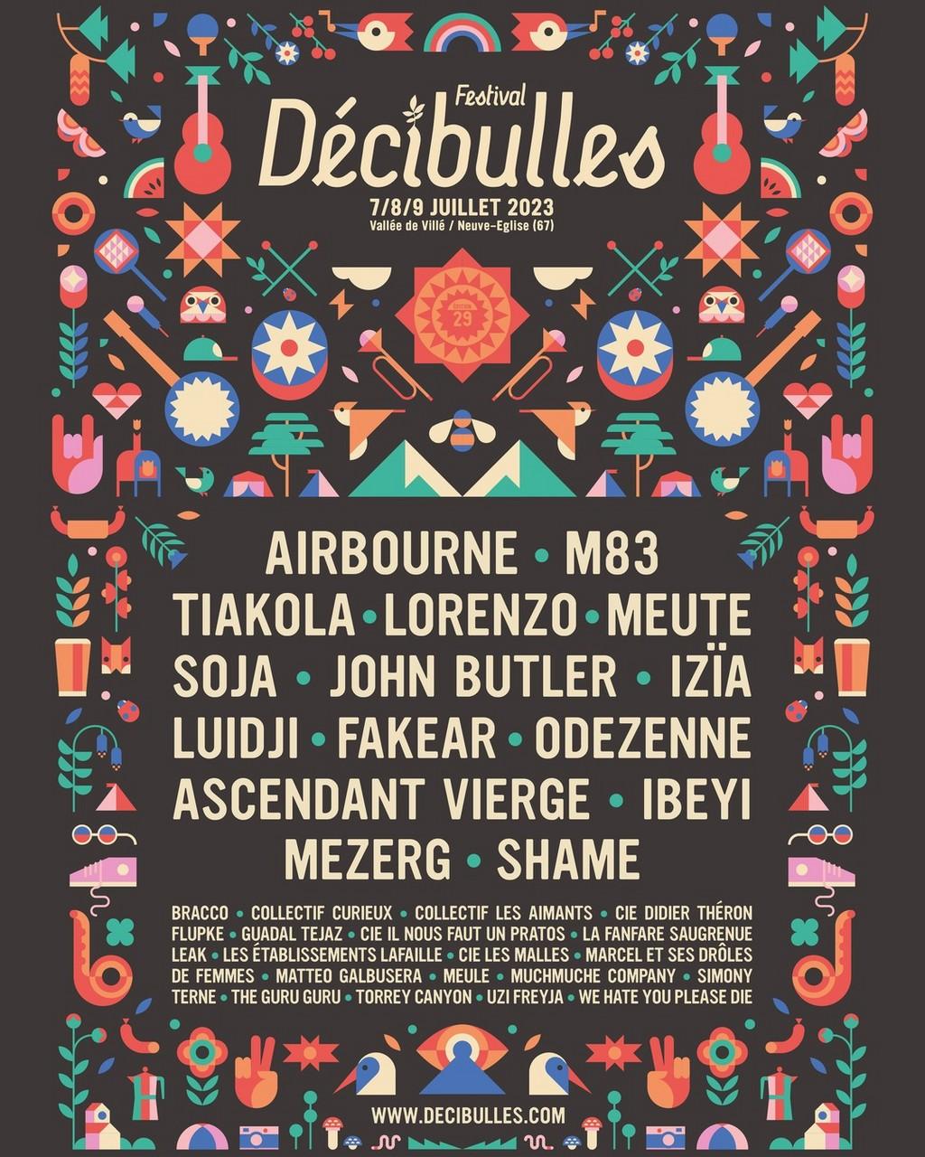 Lineup Poster Festival Décibulles 2023