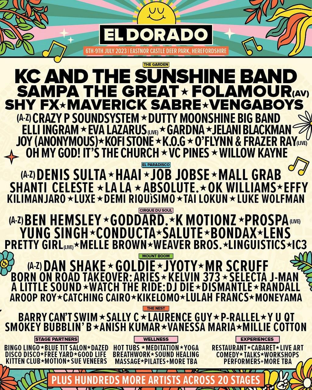 Lineup Poster El Dorado Festival 2023