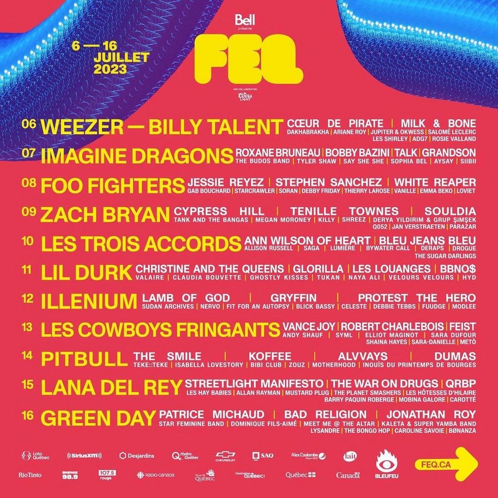 Lineup Poster Festival d'été de Québec 2023