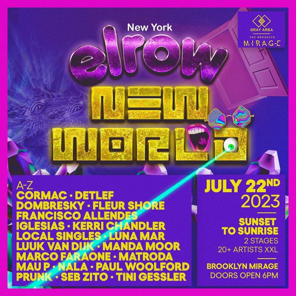 Lineup Poster Elrow New York Summer Festival 2023