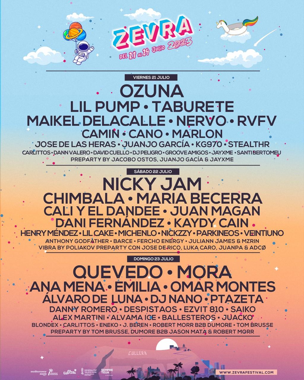 Lineup Poster Zevra Festival 2023