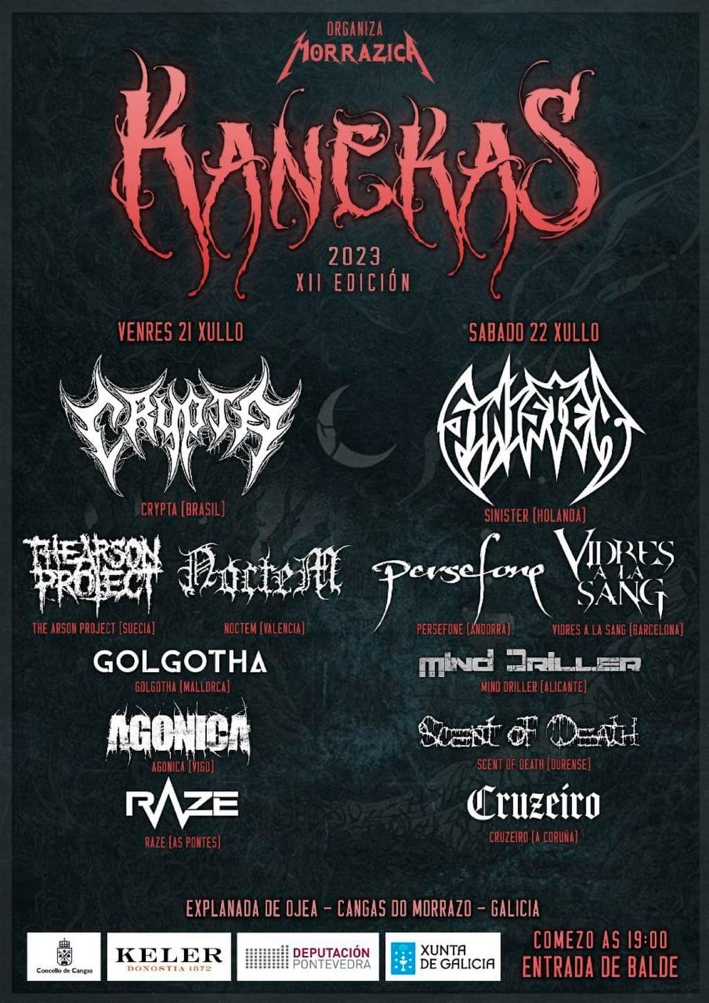 Lineup Poster Kanekas Metal Fest 2023