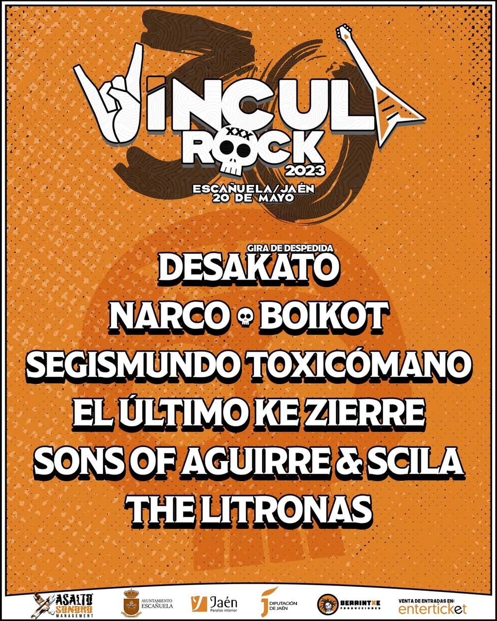 Lineup Poster Festival Víncula Rock 2023