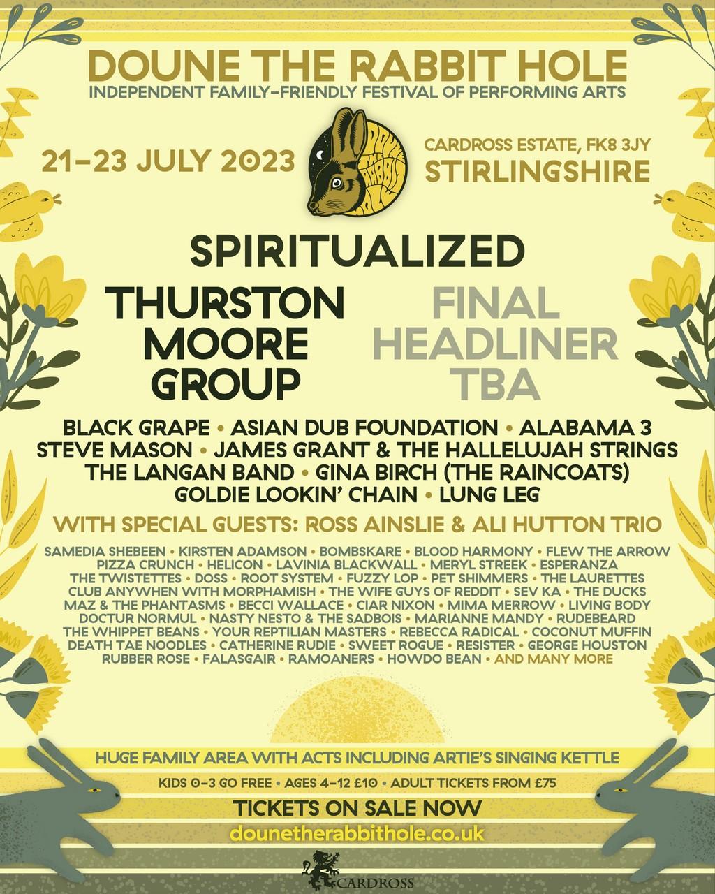 Lineup Poster Doune the Rabbit Hole 2023