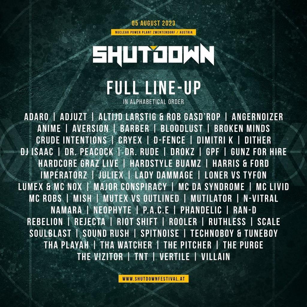 Lineup Poster Shutdown Festival 2023
