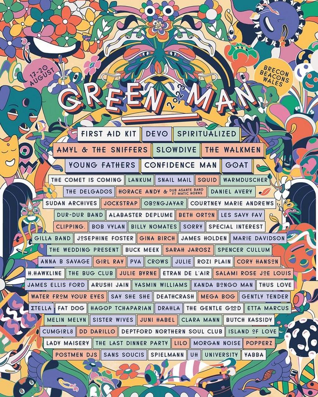 Lineup Poster Green Man Festival 2023
