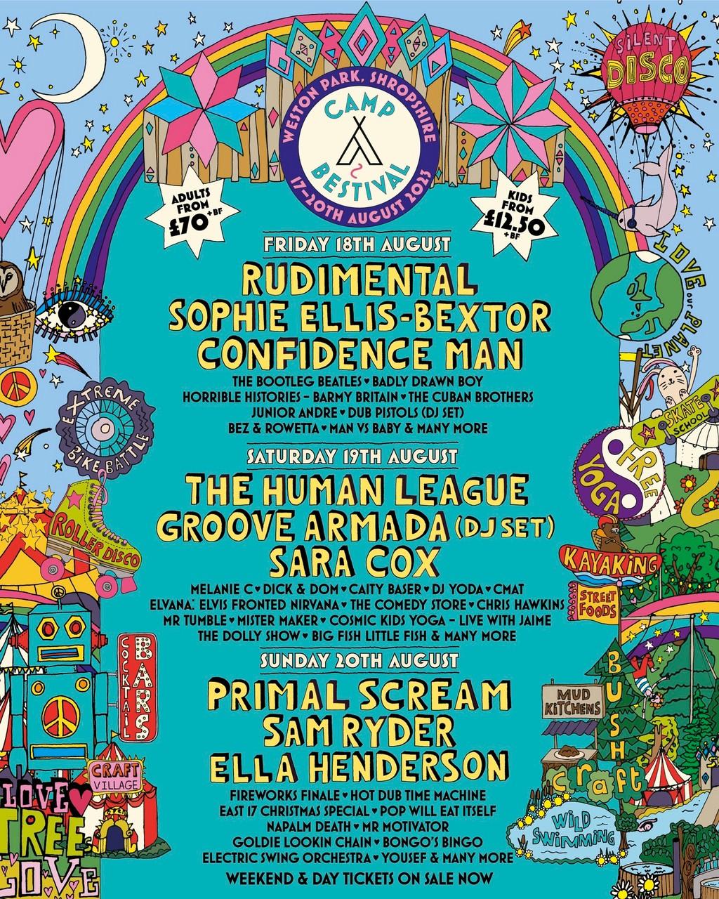 Lineup Poster Camp Bestival Shropshire 2023