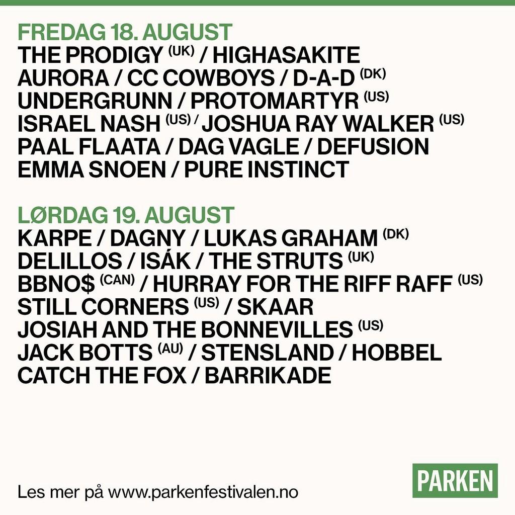 Lineup Poster Parkenfestival 2023