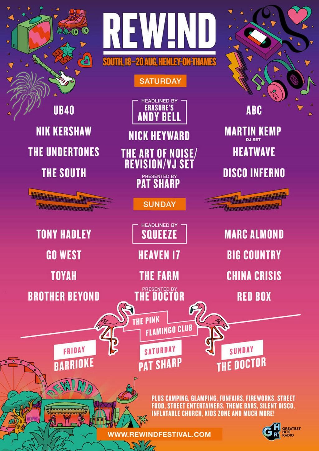 Lineup Poster Rewind Festival South 2023